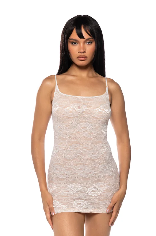 ILLUSIONS SLEEVELESS LACE MINI DRESS Tunics Hiking breathable