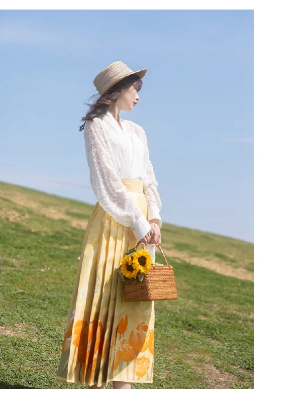 short blouse+one-piece skirt