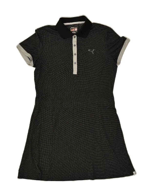 PUMA Womens Polo Dress UK 14 Large Black Polka Dot