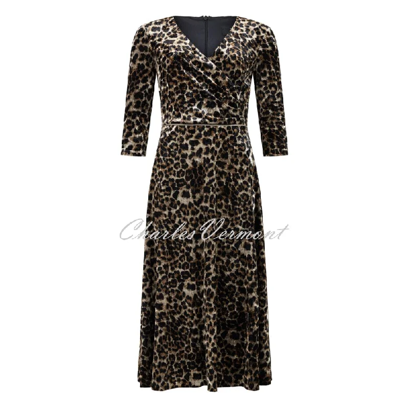Tia Animal Print Velvet Dress - Style 78732-7858-88