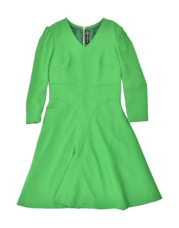 VINTAGE Womens Slim Fit A-Line Dress IT 46 Large Green