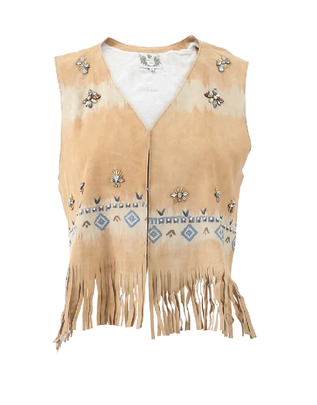 Beaded Fringe Gilet Quilted Jacket Puffer Jacket Insulated Jacket