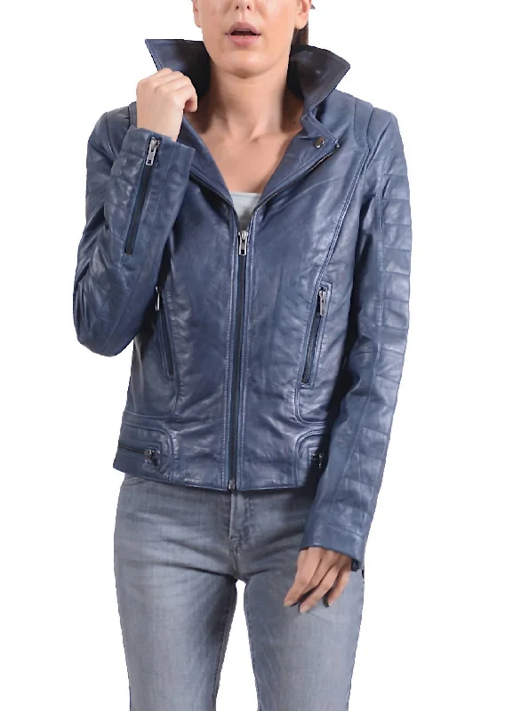 Kalinda Jacket In Denim Fleece Jacket Down Jacket Feather Jacket