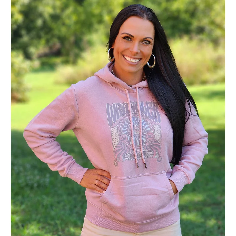Wrangler Women's Lilac Graphic Hoodie Belted Crossover Blazer