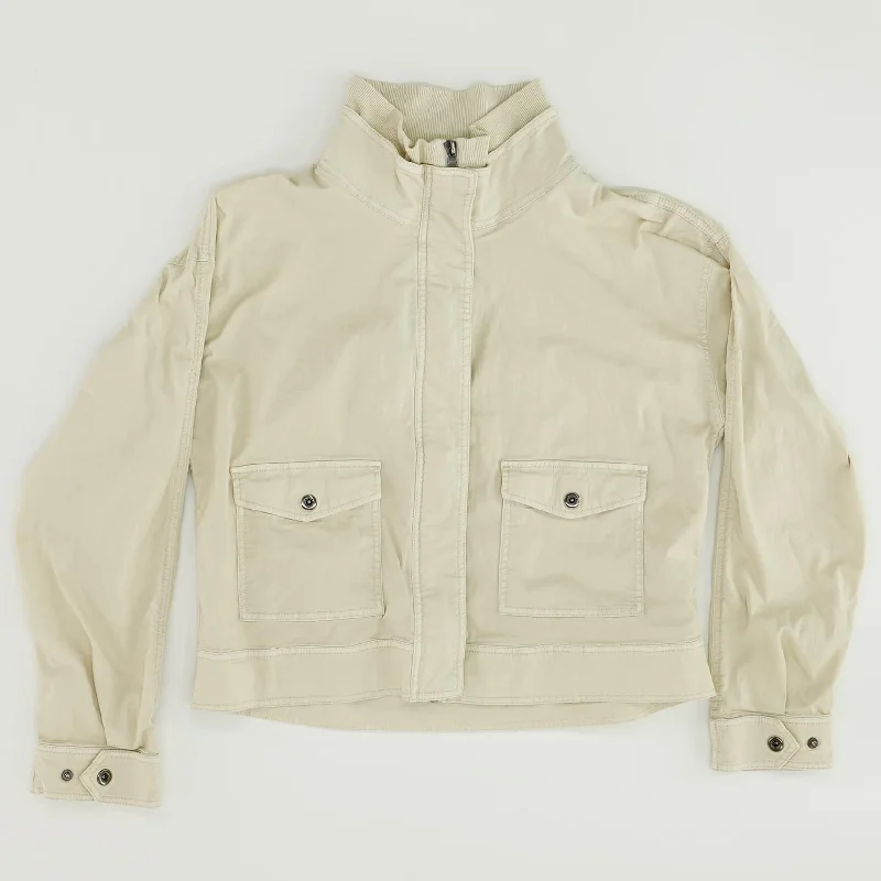 Beige Lightweight Jacket Pockets Sleeves Lining