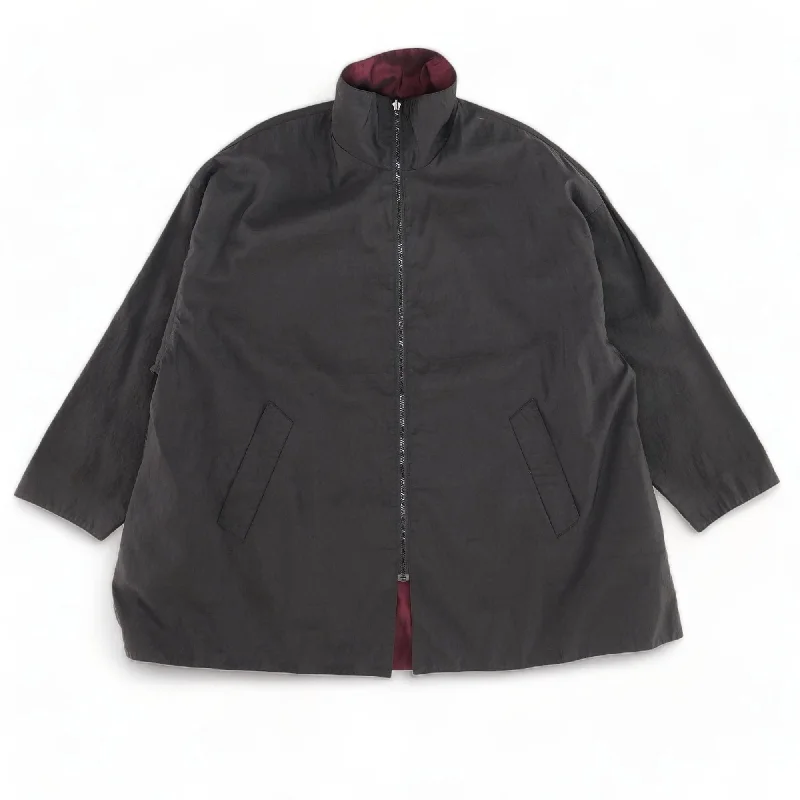 Black Lightweight Jacket Peter Pan Collar Cowl Neck Turtleneck