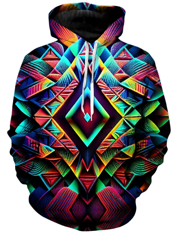 Psychedelic Tribal Unisex Hoodie Hoodie with Mock Neck Collared Structured