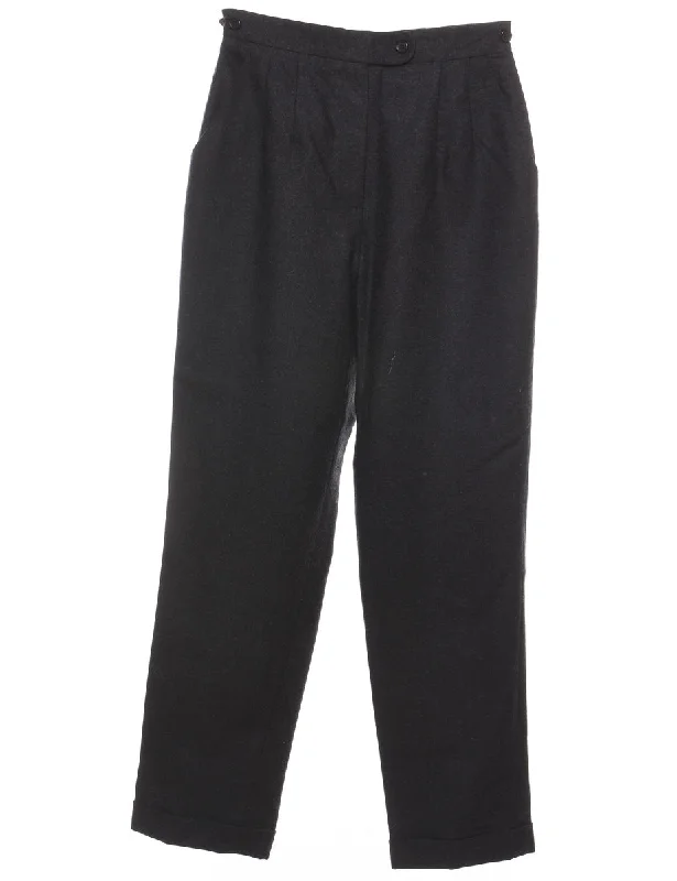 Black Tapered Trousers - W28 L30 Fashionable Sporty Pants