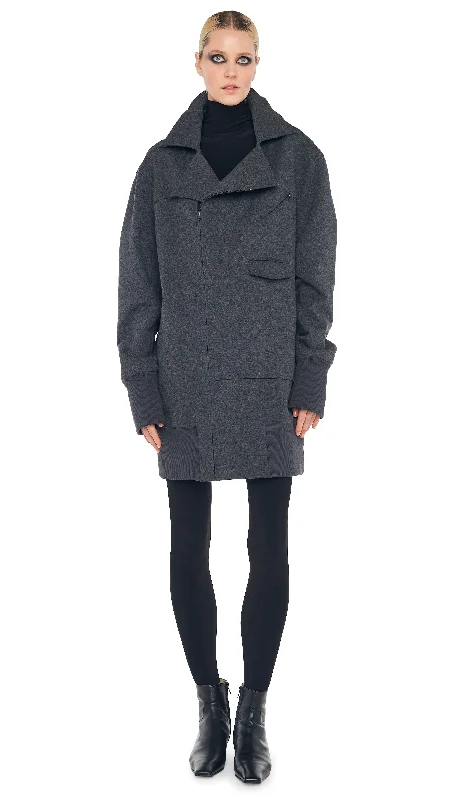 OVERSIZED MOTO JACKET ABOVE THE KNEE Women's Plaid Suit