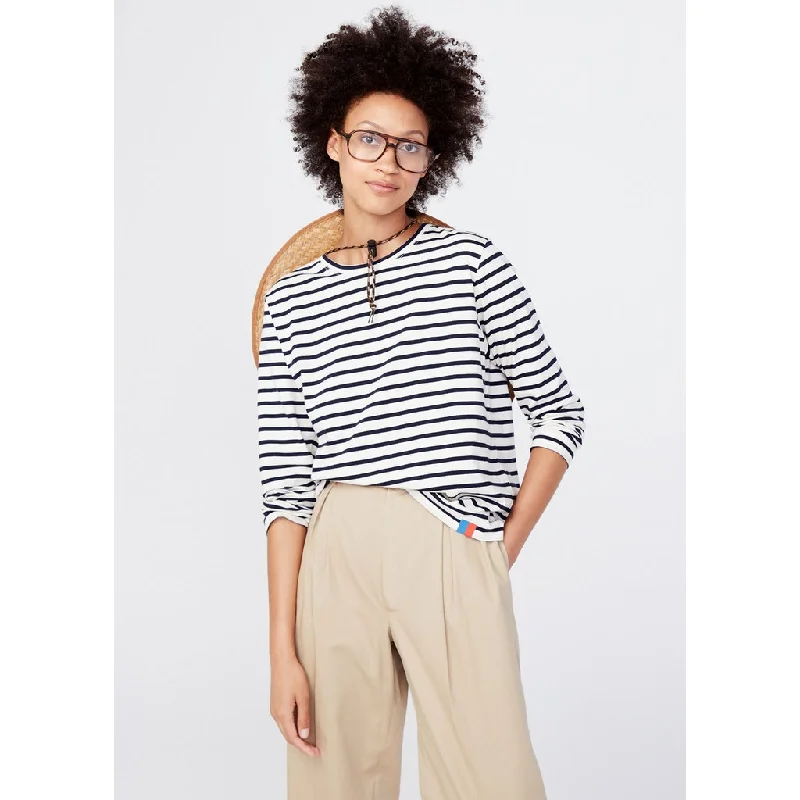 The Modern Long - Cream/Navy Floral Print Blouse